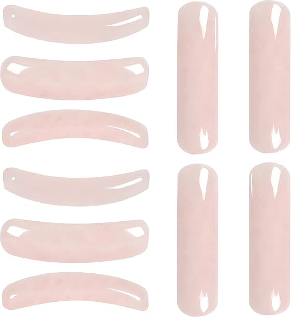 10 Pieces Natural Curved Rose Quartz Beads for Jewelry Making