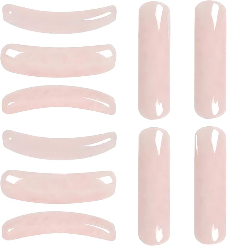 10 Pieces Natural Curved Rose Quartz Beads for Jewelry Making