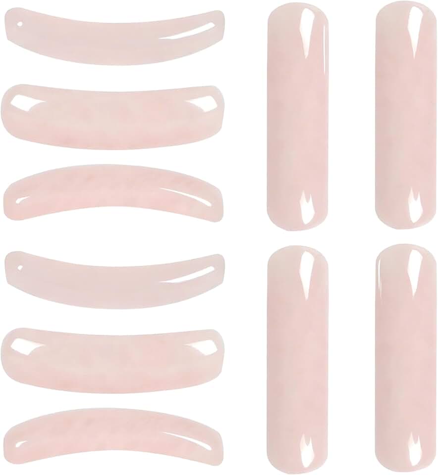 10 Pieces Natural Curved Rose Quartz Beads for Jewelry Making