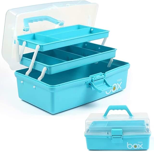 12-inch 3-layer plastic craft storage box