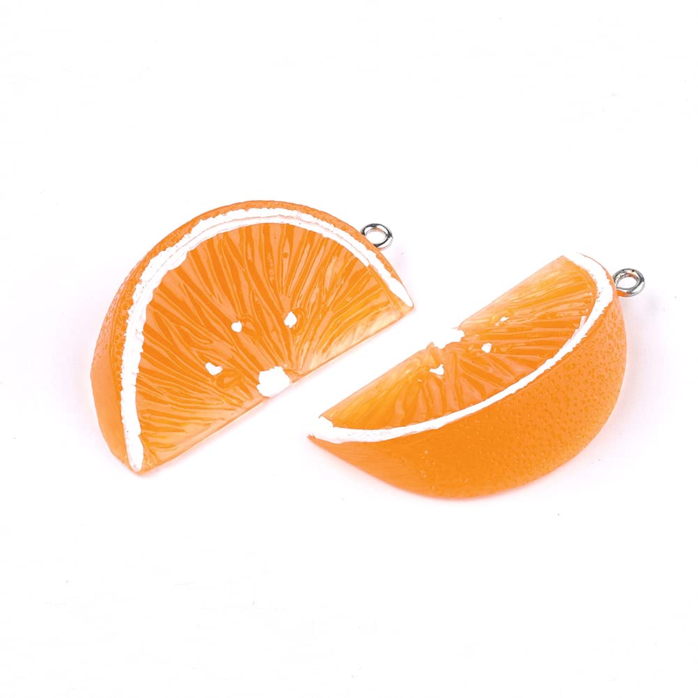 Orange Resin Fruit Slice Pendants for Jewelry Making