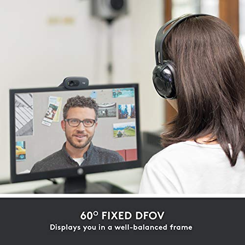 C505 HD Webcam - 720p HD External USB Camera for Desktop or Laptop with Long-Range Microphone, Compatible with PC or Mac