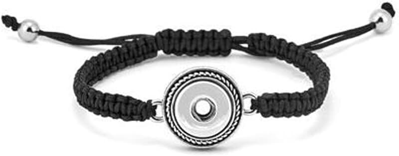 Petite Black Woven One-Snap Ginger Snaps Bracelet