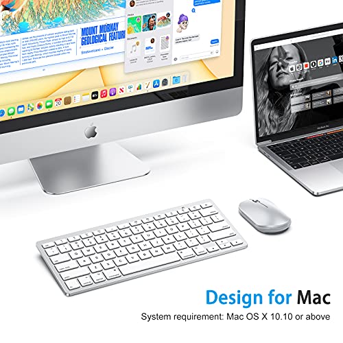 Bluetooth Keyboard for Mac, Compact Wireless Keyboard Compatible with MacBook Pro/Air, iMac, iMac Pro, Mac Mini, Mac Pro Laptop and PC