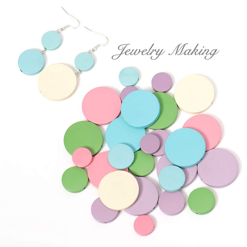 Assorted Wood Discs 120 Pieces for Jewelry and Crafts