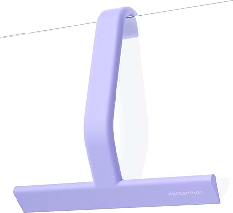 10-Inch Purple Silicone Shower Squeegee with Built-in Hook