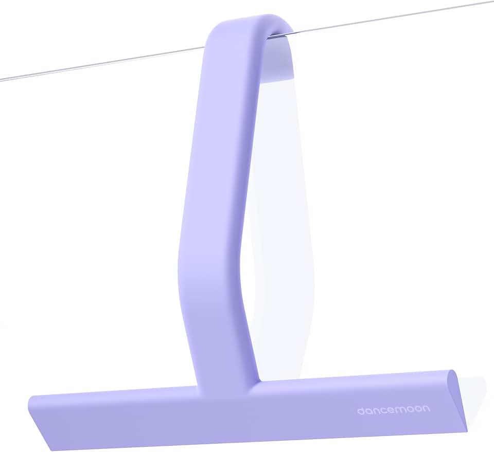 10-Inch Purple Silicone Shower Squeegee with Built-in Hook