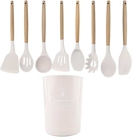 White Food Grade Silicone Kitchen Utensil Set