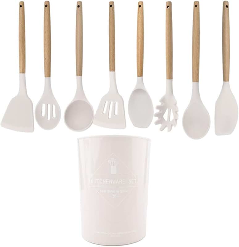 White Food Grade Silicone Kitchen Utensil Set