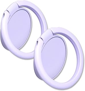 Matte Finish Round Phone Ring Holder Stand, 360° Rotation, Purple