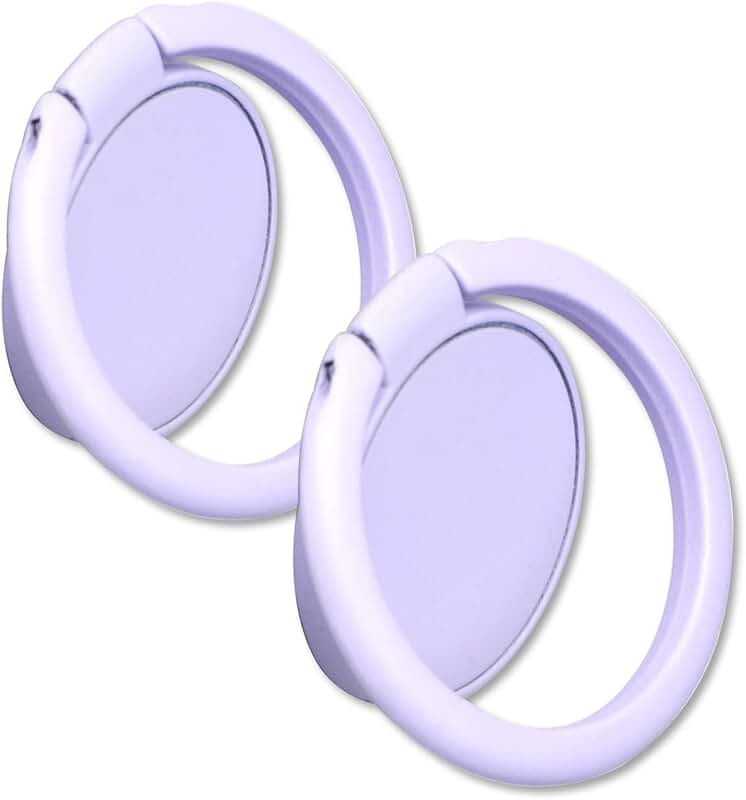 Matte Finish Round Phone Ring Holder Stand, 360° Rotation, Purple