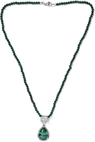 Green Quartzite and Malachite Bead Choker Necklace for Women