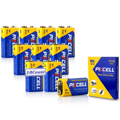 10-pack 9V Zinc Carbon Batteries for Smoke Detectors
