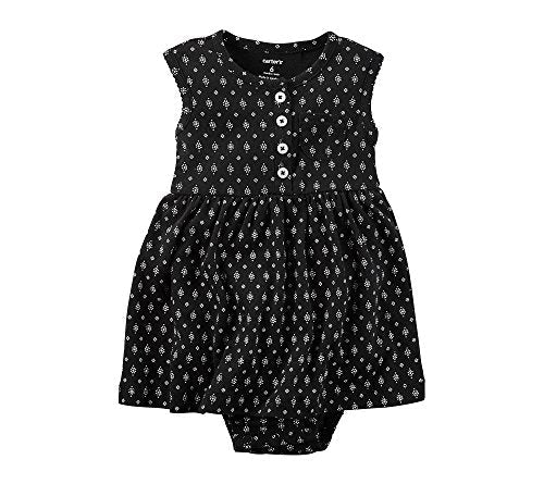 Baby Girls' 2-Piece Geo Dress and Cardigan Set 3 Months Black/White
