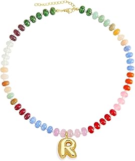 Colorful Bubble Letter Pendant Necklace for Women