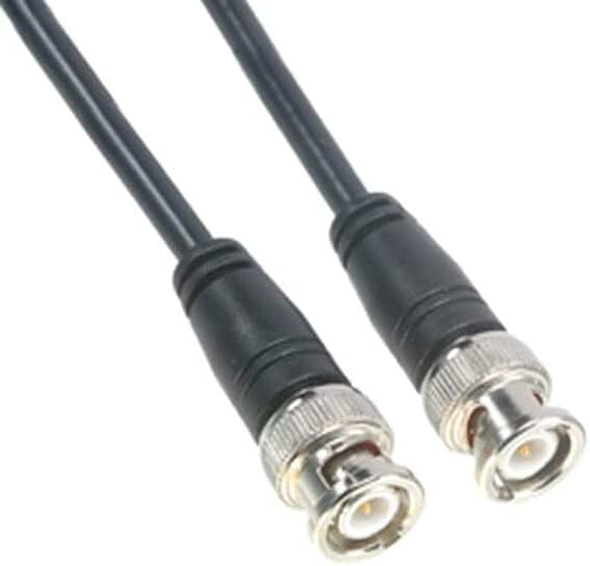 Black RG58 Coaxial Cable, 50 Ohm, BNC Male to BNC Male, 100 Feet