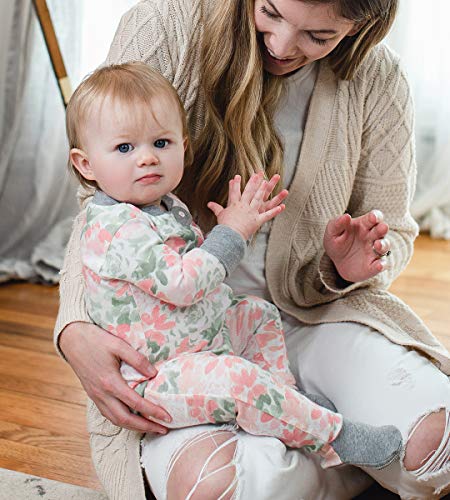 girls Pajamas, Zip Front Non-slip Footed Pjs, 100%  Cotton and Toddler Sleepers, Tossed Succulent, 12 Months US