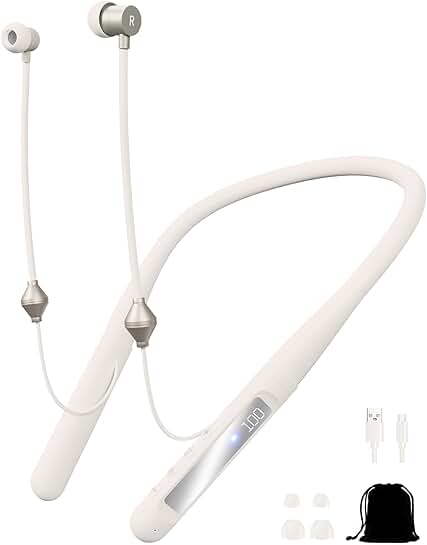 Wireless Air Tube Headphones with LED Battery Display