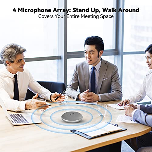 Bluetooth Speaker with Microphone - Conference Speaker,360 Voice Pickup,Noise & Reduction,5.0 USB Bluetooth Speakerphone Compatible with Leading Platforms for Home Office
