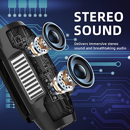 Solar Bluetooth Speaker with Flashlight, Wireless Portable Speaker for Outdoor use, Compatible for PC, Laptop, Smartphones