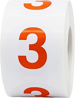 Orange 3 Circle Stickers, 1.5 Inch, 500 Pack