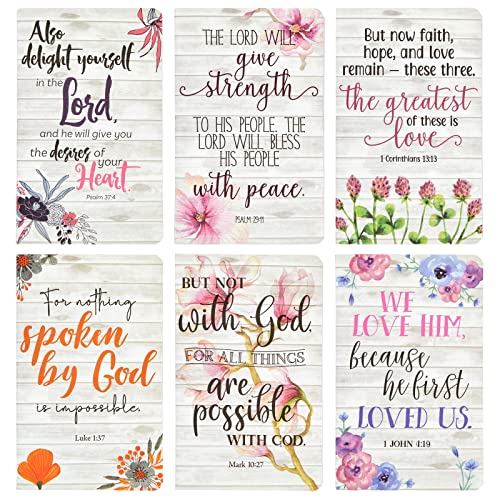 Set of 6 floral prayer journals for women, 80 pages