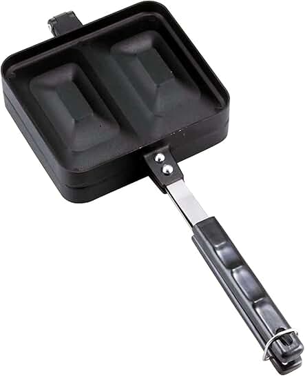 Black Aluminum Hot Sandwich Maker for Camping