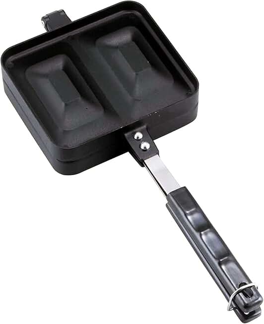 Black Aluminum Hot Sandwich Maker for Camping