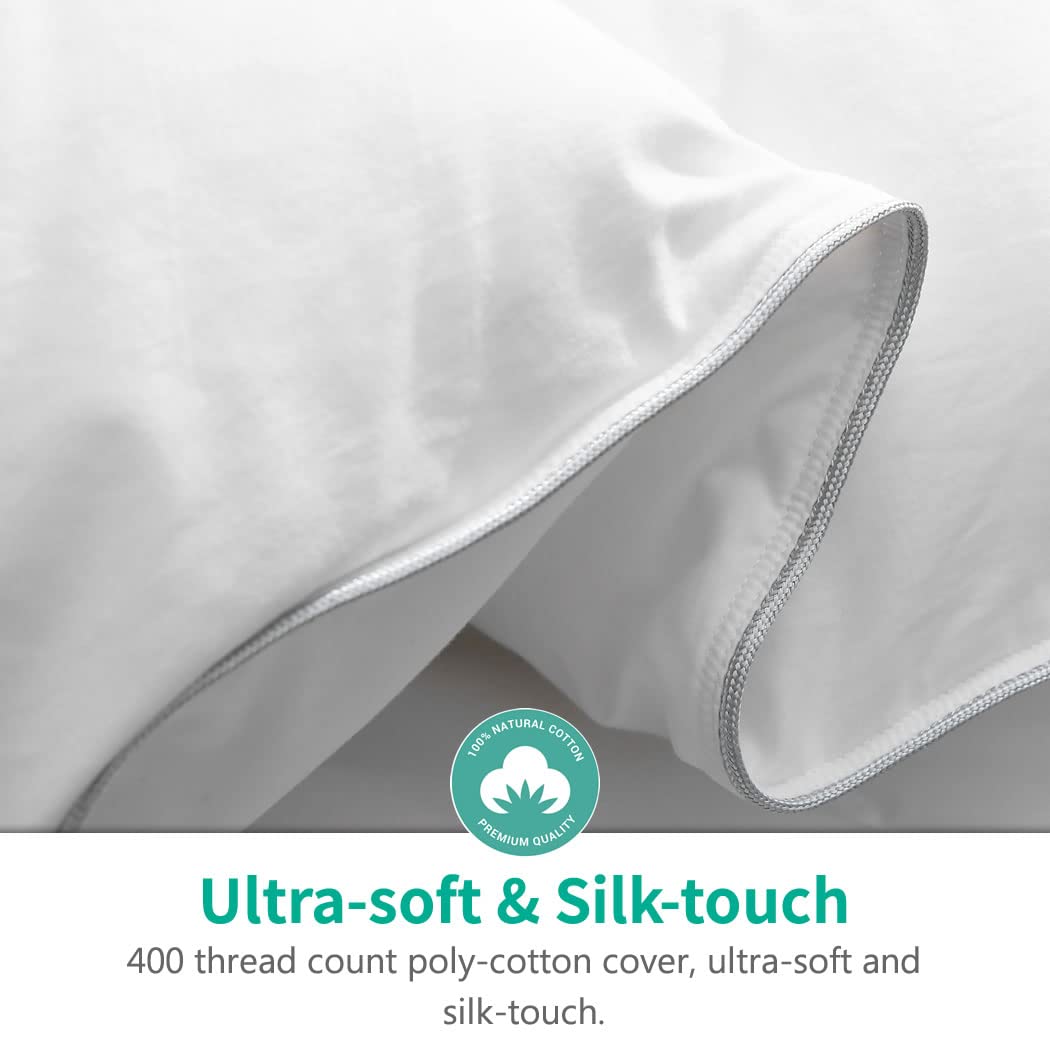 Full/Queen Size Goose Feathers Down Comforter Duvet Insert  Ultra-Soft All Season Down Comforter Hotel Comforter, 46 Oz Fluffy Medium Warmth 90x90, White)