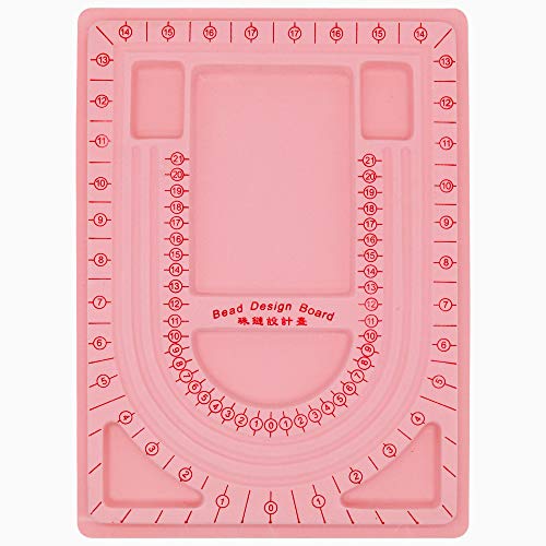 Pink Bead Design Board for Jewelry Making and Bead Layout