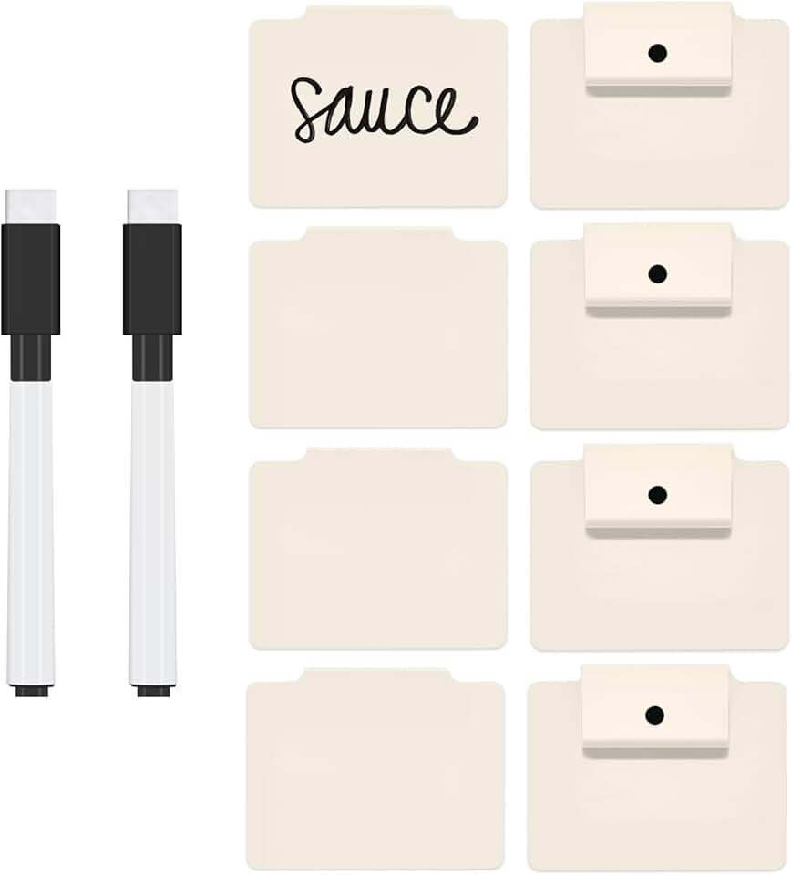 Removable Metal Basket Label Clips with Chalk Markers