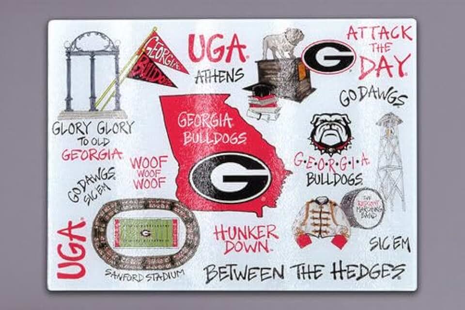 Magnolia Lane Georgia Bulldogs Tempered Glass Board