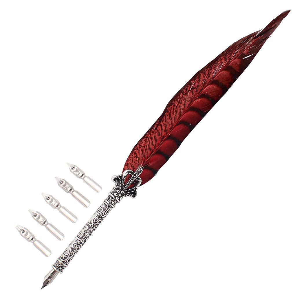 Antique Metal Dip Pen with 5 Extra Nibs