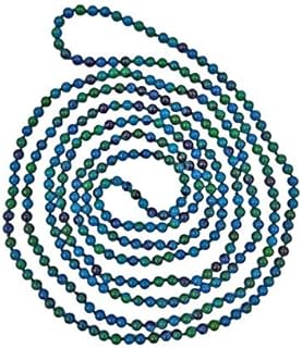 Petite 4mm Natural Polished Azurite Beaded Long Necklace