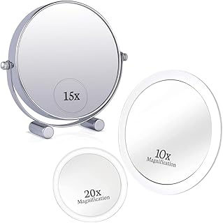 Double-Sided Makeup Mirror with Magnification Set