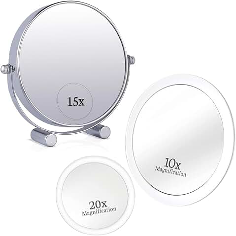 Double-Sided Makeup Mirror with Magnification Set