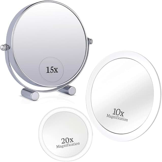 Double-Sided Makeup Mirror with Magnification Set