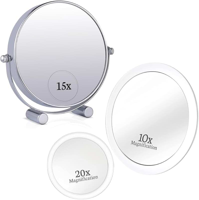 Double-Sided Makeup Mirror with Magnification Set