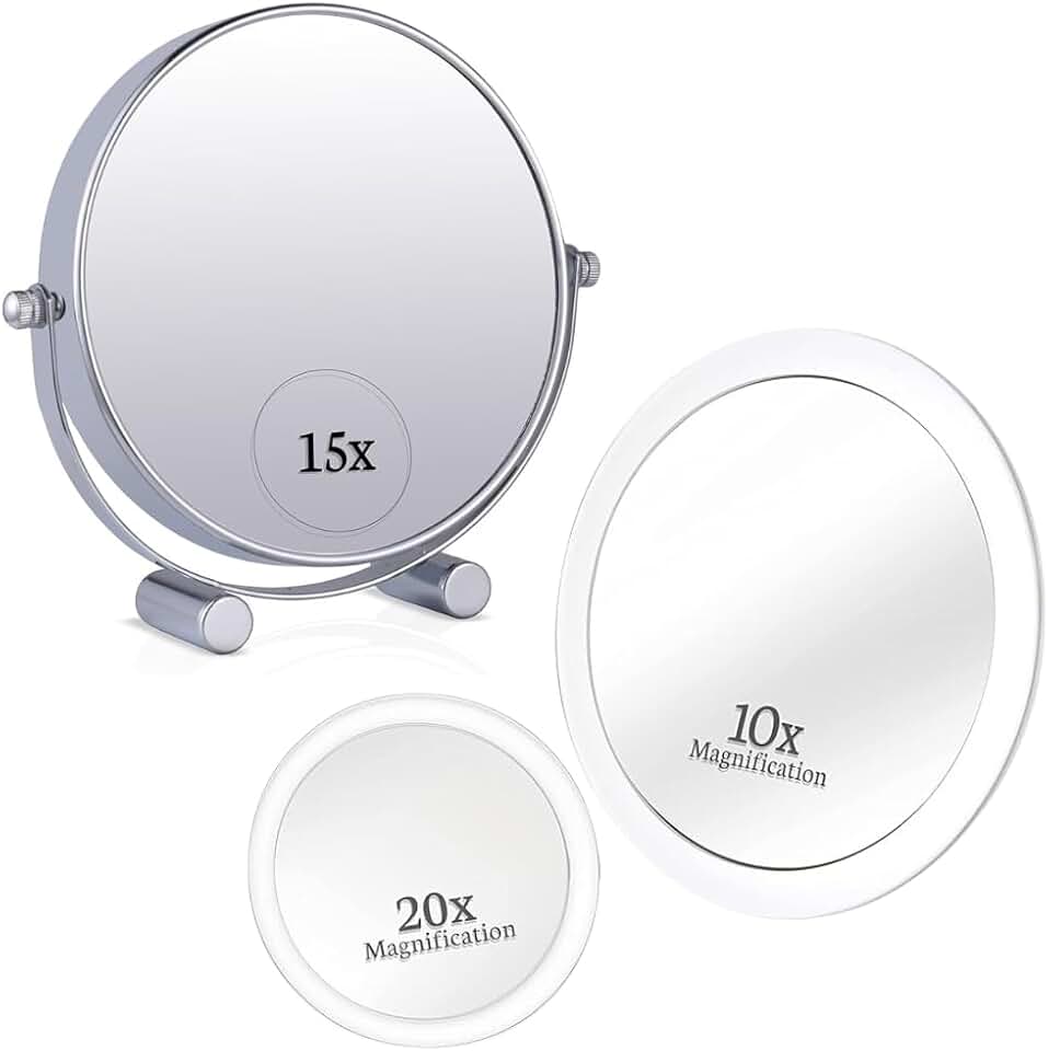 Double-Sided Makeup Mirror with Magnification Set