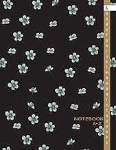 Alphabetical Lined Notebook with A-Z Tabs and Blue Flower Design