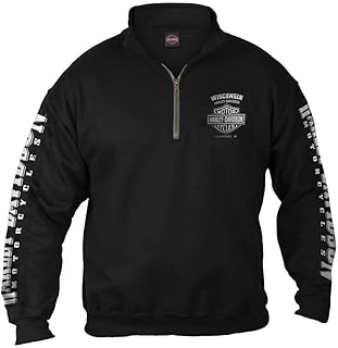 Men's Black 1/4 Zip Cadet Pullover Sweatshirt