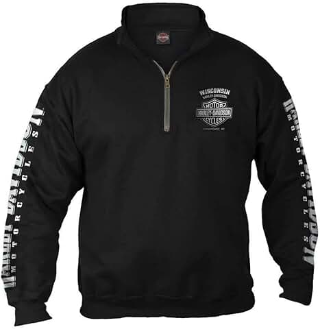Men's Black 1/4 Zip Cadet Pullover Sweatshirt