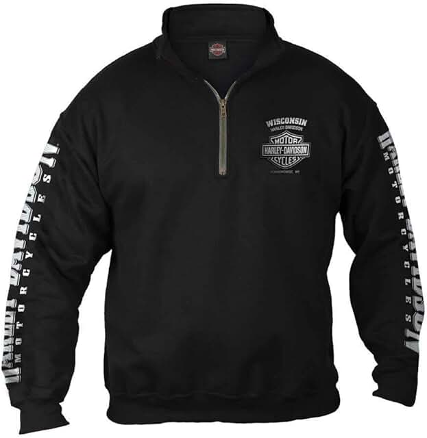 Men's Black 1/4 Zip Cadet Pullover Sweatshirt