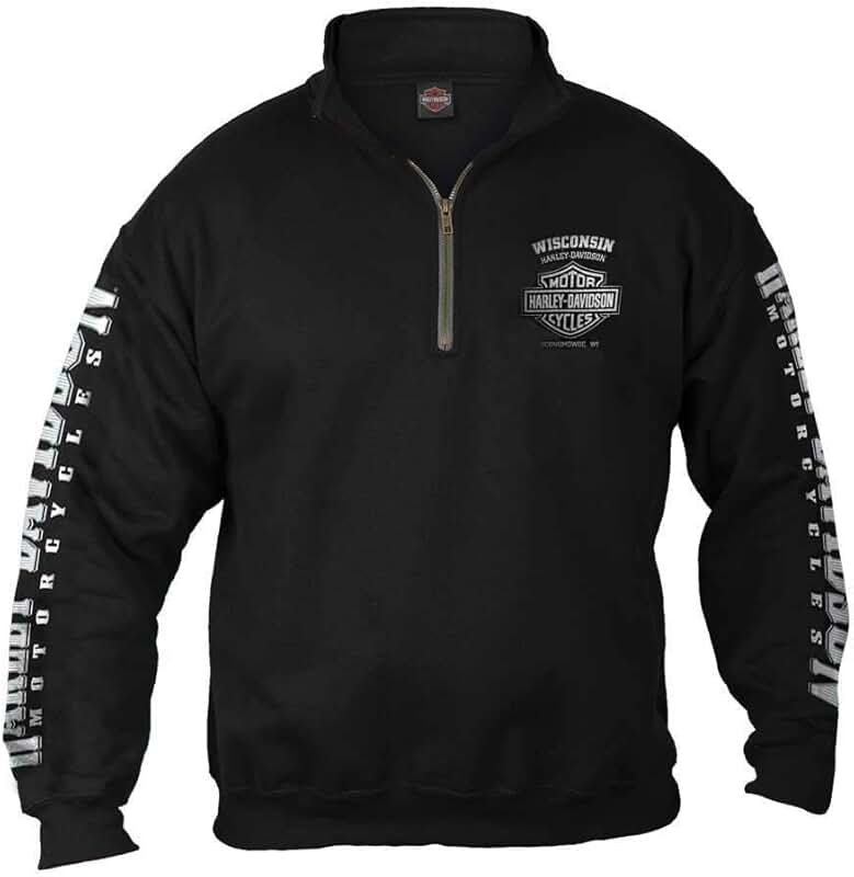 Men's Black 1/4 Zip Cadet Pullover Sweatshirt