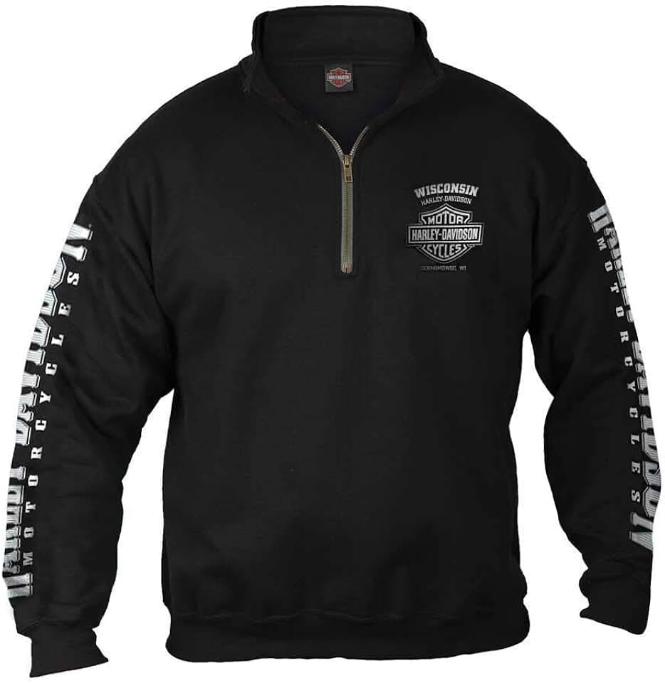 Men's Black 1/4 Zip Cadet Pullover Sweatshirt