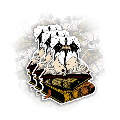 Set of 3 Dragon Book Stickers for Laptops and Water Bottles