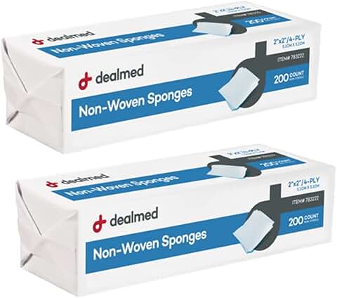 2" x 2" Non-Woven Gauze Sponges, 200 Pack