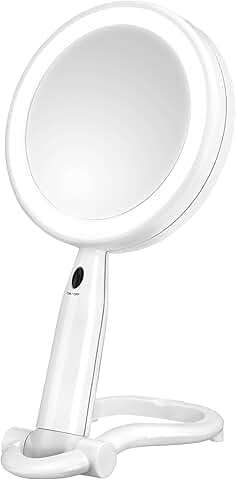 Double-Sided Lighted Makeup Mirror with LED, 1x/3x Magnification