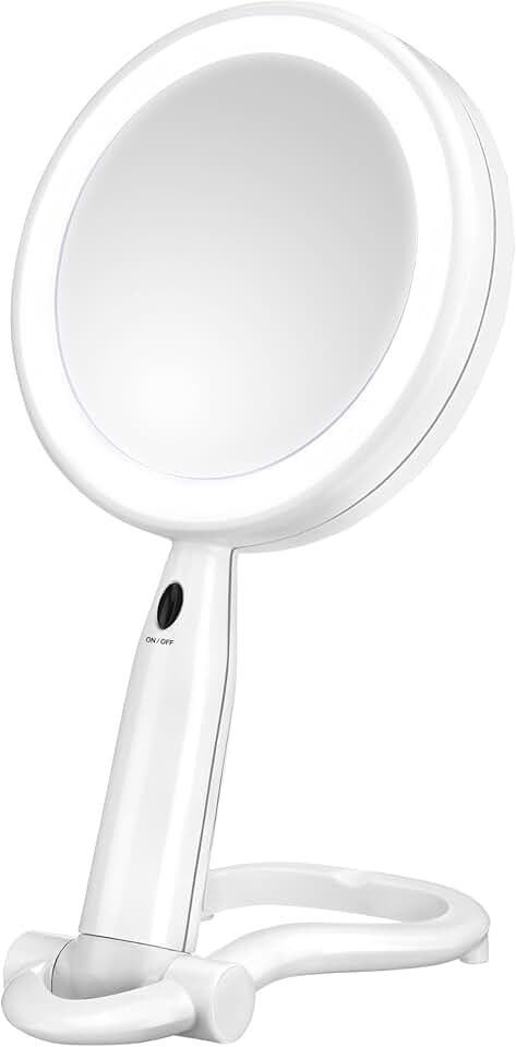 Double-Sided Lighted Makeup Mirror with LED, 1x/3x Magnification
