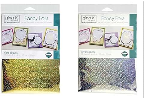 12 Sheets of Gold and Silver Sequins Transfer Foils